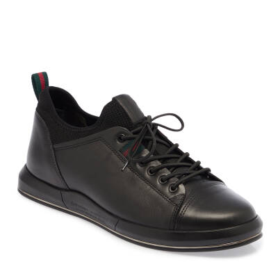 Siyah Deri Erkek Sneaker - E24I1AY56623-A23 