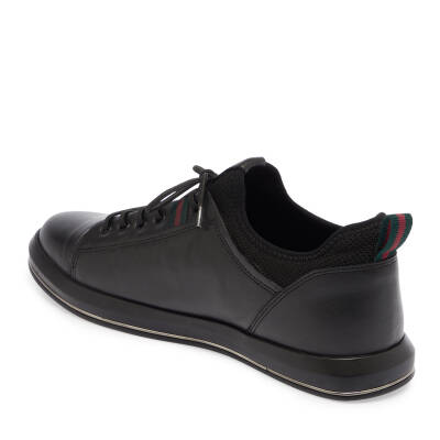 Siyah Deri Erkek Sneaker - E24I1AY56623-A23 - 2