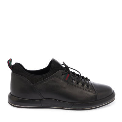 Siyah Deri Erkek Sneaker - E24I1AY56623-A23 - 3