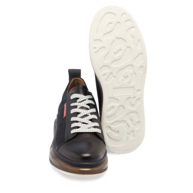 Siyah Hakiki Deri Erkek Sneaker - E24I1AY56624-A23 - 4