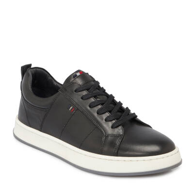  Siyah Deri Erkek Sneaker - E24I1AY56628-A23 