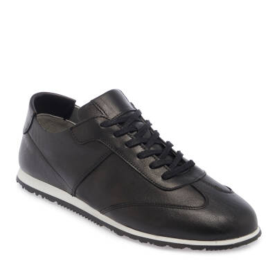  Siyah Deri Erkek Sneaker - E24I1AY56631-A23 