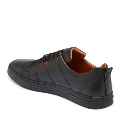  Siyah Deri Erkek Sneaker - E24I1AY56635-A23 - 2