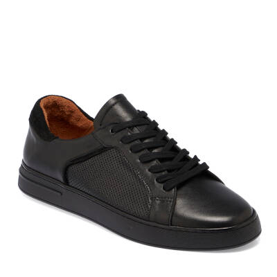  Siyah Deri Erkek Sneaker - E24I1AY56636-A23 - 1