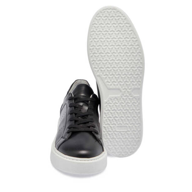Siyah Deri Erkek Sneaker - E24I1AY56637-A23 - 4