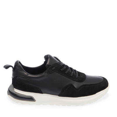 Siyah Deri Erkek Sneaker - E24I1AY56667-W19 - 3