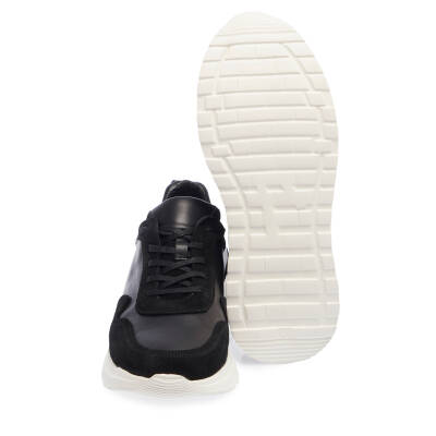 Siyah Deri Erkek Sneaker - E24I1AY56667-W19 - 4