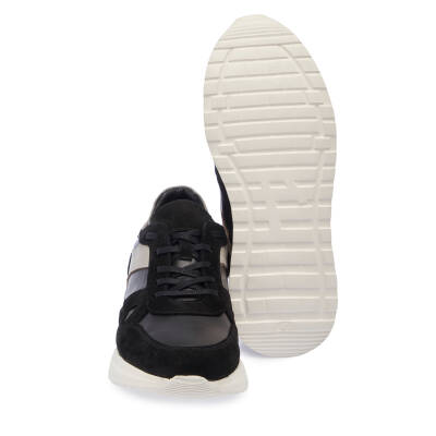  Siyah Deri Erkek Sneaker - E24I1AY56670-W19 - 4