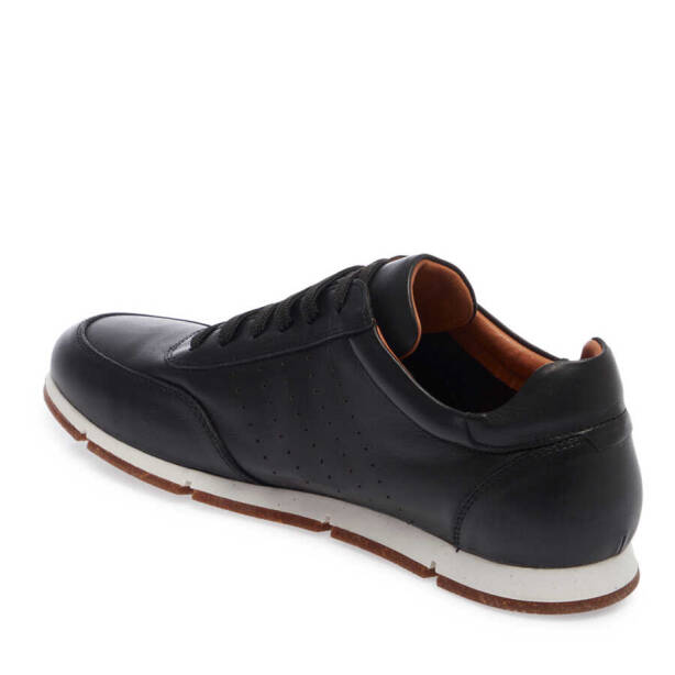 Siyah Deri Erkek Sneaker - E24I1AY56684-A23 - 2