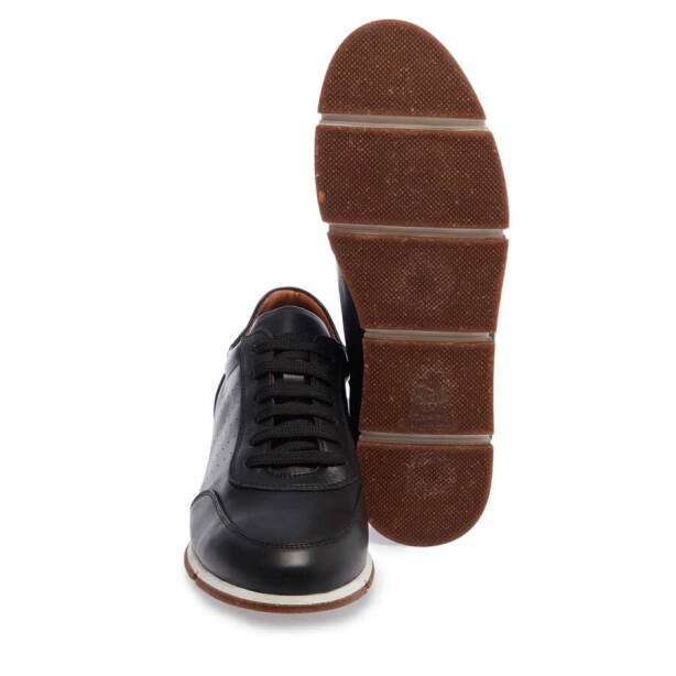 Siyah Deri Erkek Sneaker - E24I1AY56684-A23 - 4