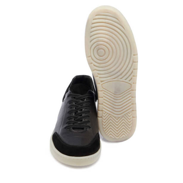 Siyah Deri Erkek Sneaker - E24I1AY56687-A23 - 4