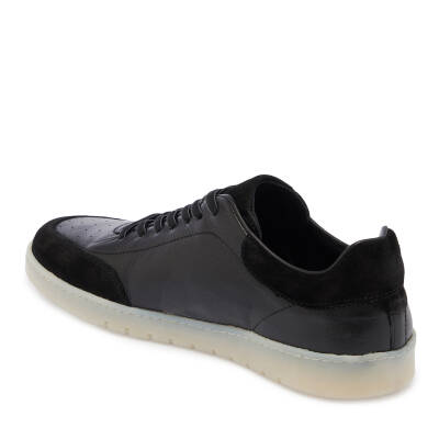  Siyah Deri Erkek Sneaker - E24I1AY56687-A23 - 2