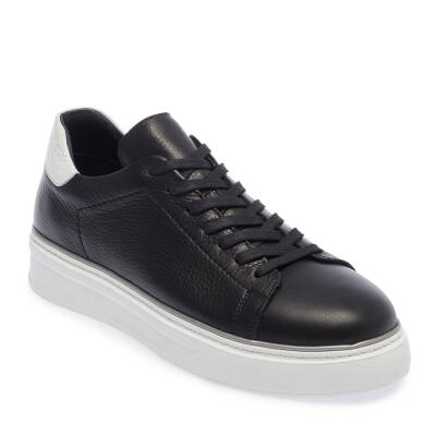  Siyah Deri Erkek Sneaker - E24I1AY56688-A23 