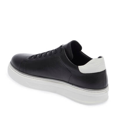  Siyah Deri Erkek Sneaker - E24I1AY56688-A23 - 2