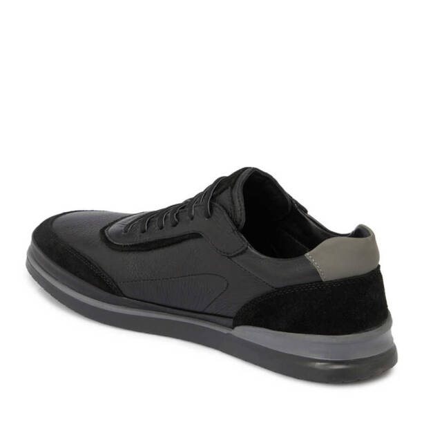 Siyah Deri Erkek Sneaker - E24I1AY56689-A23 - 2