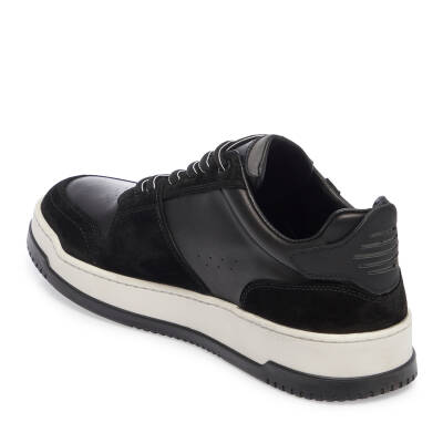  Siyah Deri Erkek Sneaker - E24I1AY56692-W19 - 2