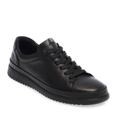  Siyah Deri Erkek Sneaker - E24I1AY56696-A23 