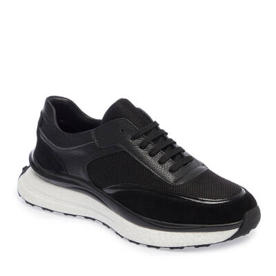 Siyah Deri Erkek Sneaker - E24I1AY56698-A23 