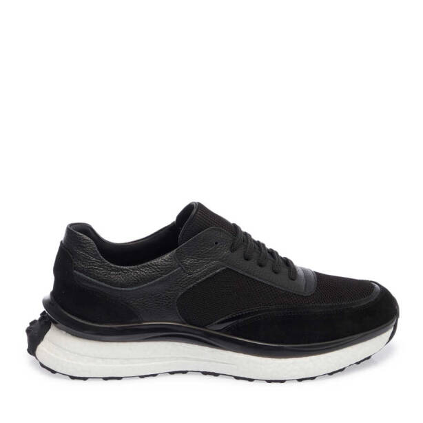 Siyah Deri Erkek Sneaker - E24I1AY56698-A23 - 3