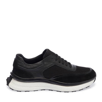 Siyah Deri Erkek Sneaker - E24I1AY56698-A23 - 3
