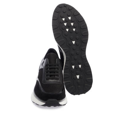 Siyah Deri Erkek Sneaker - E24I1AY56698-A23 - 4