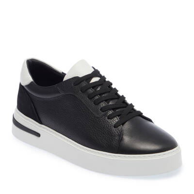  Siyah Deri Erkek Sneaker - E24I1AY56699-A23 