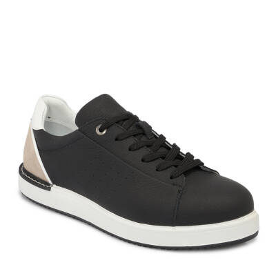 Siyah Deri Erkek Sneaker - E24I1AY56700-A41 - 1