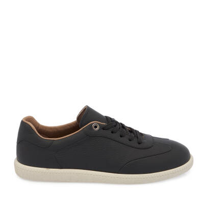 Siyah Deri Erkek Sneaker - E24I1AY56704-A41 - 3