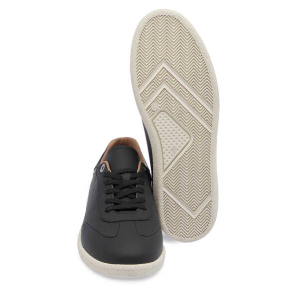 Siyah Deri Erkek Sneaker - E24I1AY56704-A41 - 4
