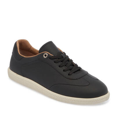  Siyah Deri Erkek Sneaker - E24I1AY56704-A41 - 1