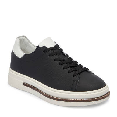  Siyah Deri Erkek Sneaker - E24I1AY56707-A41 - 1