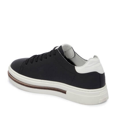  Siyah Deri Erkek Sneaker - E24I1AY56707-A41 - 2