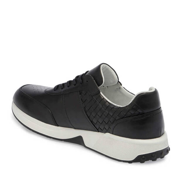 Siyah Deri Erkek Sneaker - E24I1AY56708-A43 - 2