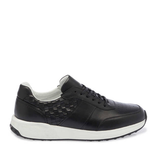 Siyah Deri Erkek Sneaker - E24I1AY56708-A43 - 3