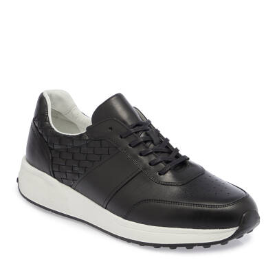  Siyah Deri Erkek Sneaker - E24I1AY56708-A43 - 1