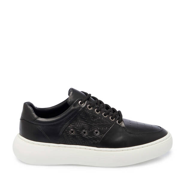 Siyah Deri Erkek Sneaker - E24I1AY56710-A23 - 3