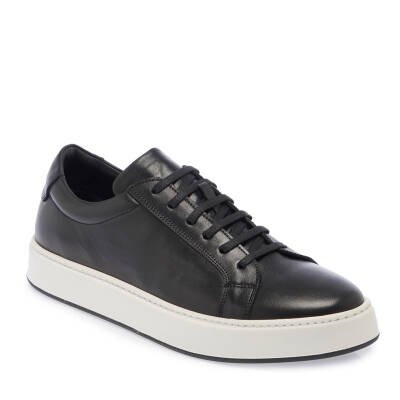  Siyah Deri Erkek Sneaker - E24I1AY56720-A43 - 1