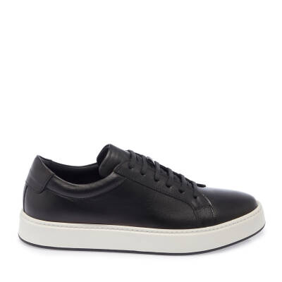 Siyah Deri Erkek Sneaker - E24I1AY56720-A43 - 3