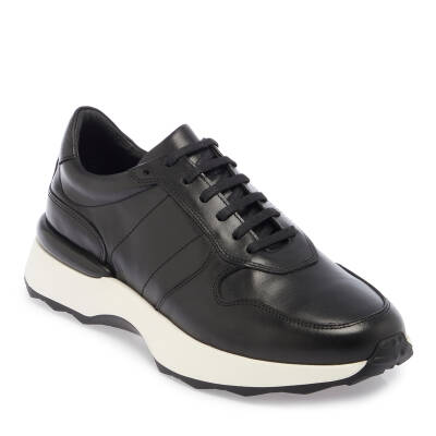  Siyah Deri Erkek Sneaker - E24I1AY56721-A43 - 1