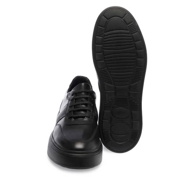 Siyah Deri Erkek Sneaker - E24I1AY56722-A43 - 4