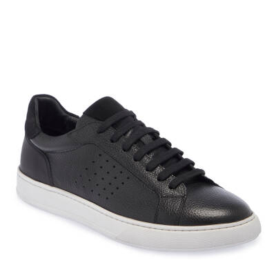  Siyah Deri Erkek Sneaker - E24I1AY56729-A41 - 1