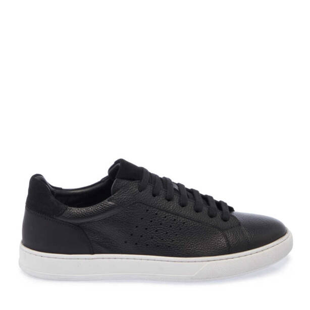 Siyah Deri Erkek Sneaker - E24I1AY56729-A41 - 3