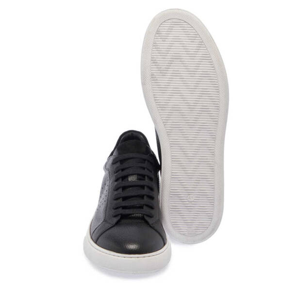 Siyah Deri Erkek Sneaker - E24I1AY56729-A41 - 4