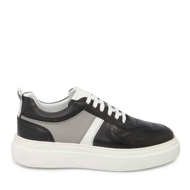 Siyah Deri Erkek Sneaker - E24I1AY56730-A23 - 3