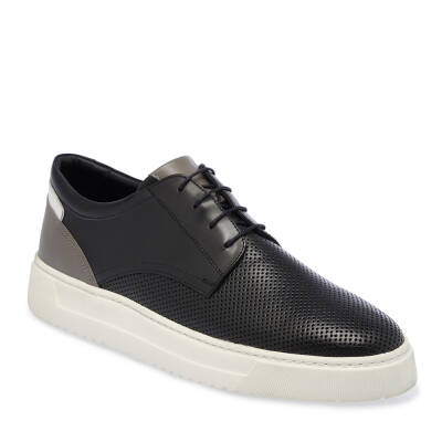 Siyah Deri Erkek Sneaker - E24I1AY56732-A23 