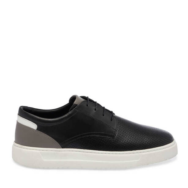 Siyah Deri Erkek Sneaker - E24I1AY56732-A23 - 3