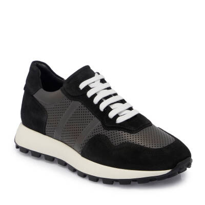 Siyah Deri Erkek Sneaker - E24I1AY56733-A01 - 1