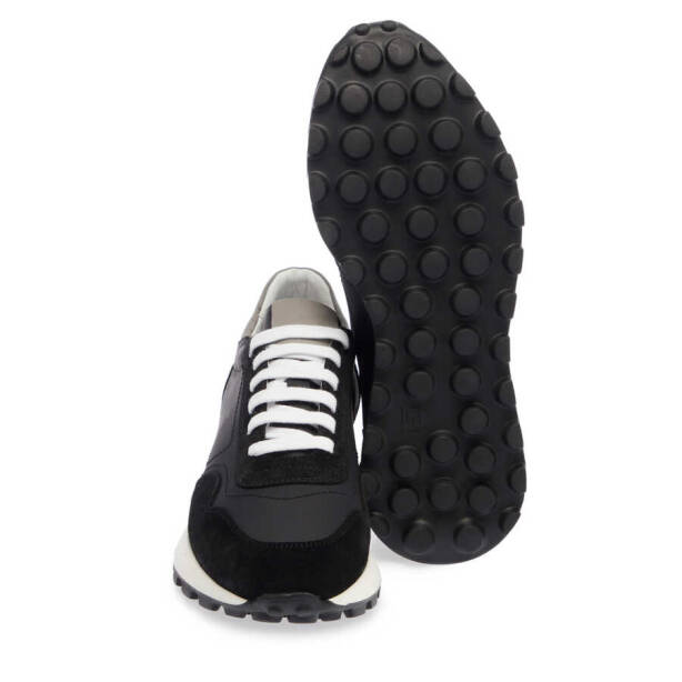 Siyah Deri Erkek Sneaker - E24I1AY56734-A01 - 4