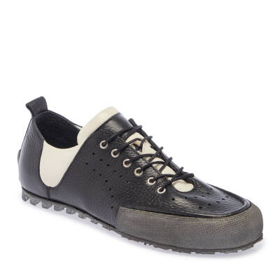 Siyah Deri Erkek Sneaker - E24I1AY56753-A23 