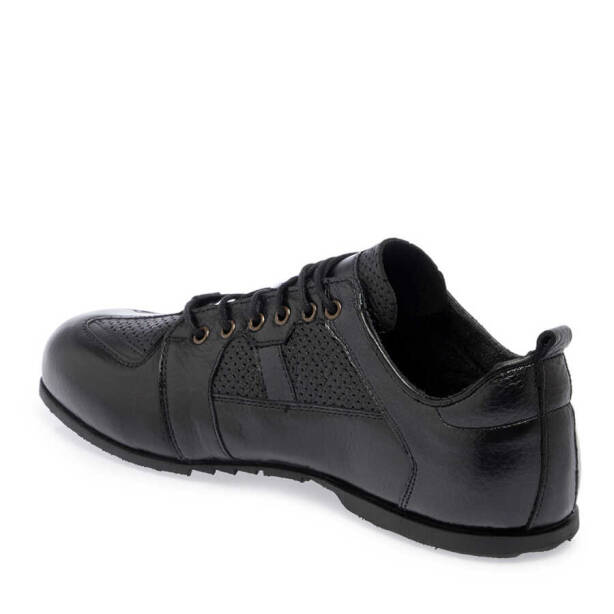 Siyah Deri Erkek Sneaker - E24I1AY56755-A23 - 2